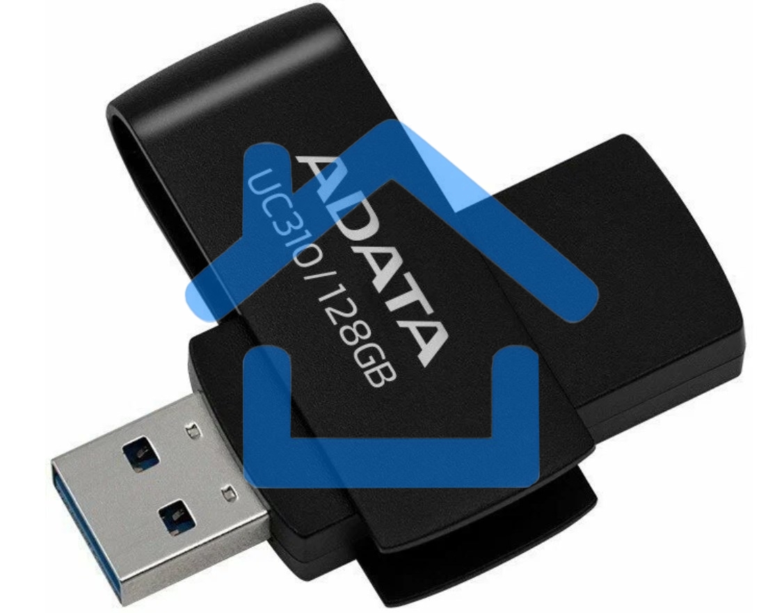 Флешка USB ADATA UC310 (UC310-128G-RBK), 128 Gb, USB 3.2 Gen 1, R/W 100/30, черный