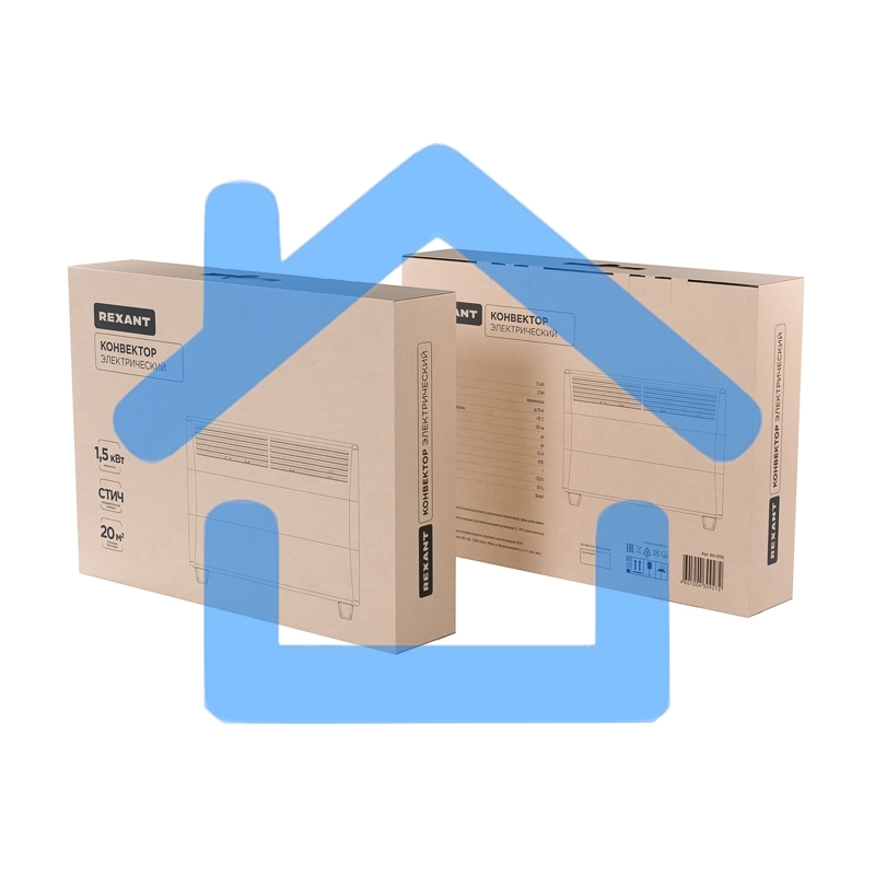 Конвектор Rexant 60-0119 белый, 1500 Вт, 20 м2, термостат