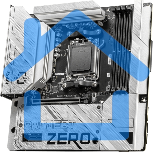 Материнская плата MSI B650M PROJECT ZERO, AM5, AMD B650, 4xDDR5, 4xSATA, 2xM.2, 1xPCIe 4.0 x16, 1xPCIe x1, 1xDP, 1xHDMI, 1x 2.5Gb LAN, 2xUSB-A 2.0, 2xUSB 3.2 Gen 1, 3xUSB 3.2 Gen 2, 3x3.5 мм, 7.1, mATX