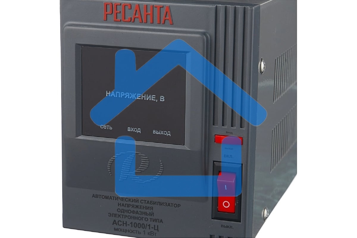 Стабилизатор напряжения Ресанта АСН-1 000/1-Ц 63/6/2 220В±8%, Габариты 237х140х170, Вес 4 кг
