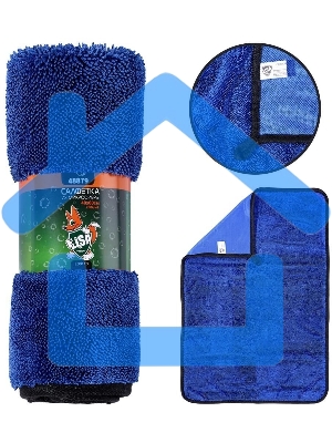 Салфетка LI-SA LS0113 из суперплотной микрофибры для чистки, сушки и полировки кузова 40х60см, высокий ворс, плотность 750г/м2 48879