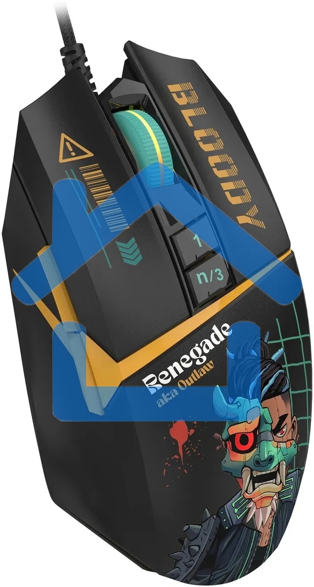 Мышь проводная A4Tech Bloody W63 Max Renegade черный, 12000 dpi, USB, кнопки - 7