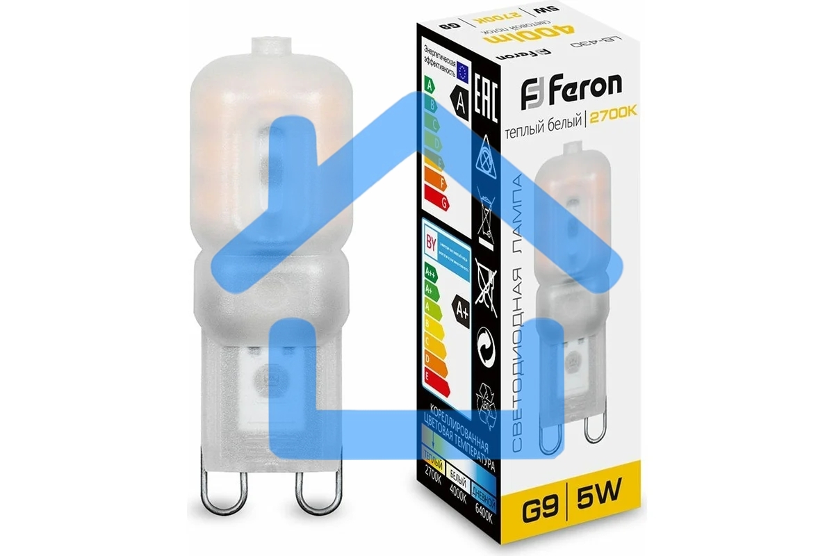 Лампа светодиодная FERON LB-430 (25636) 5W 230V G9 2700K