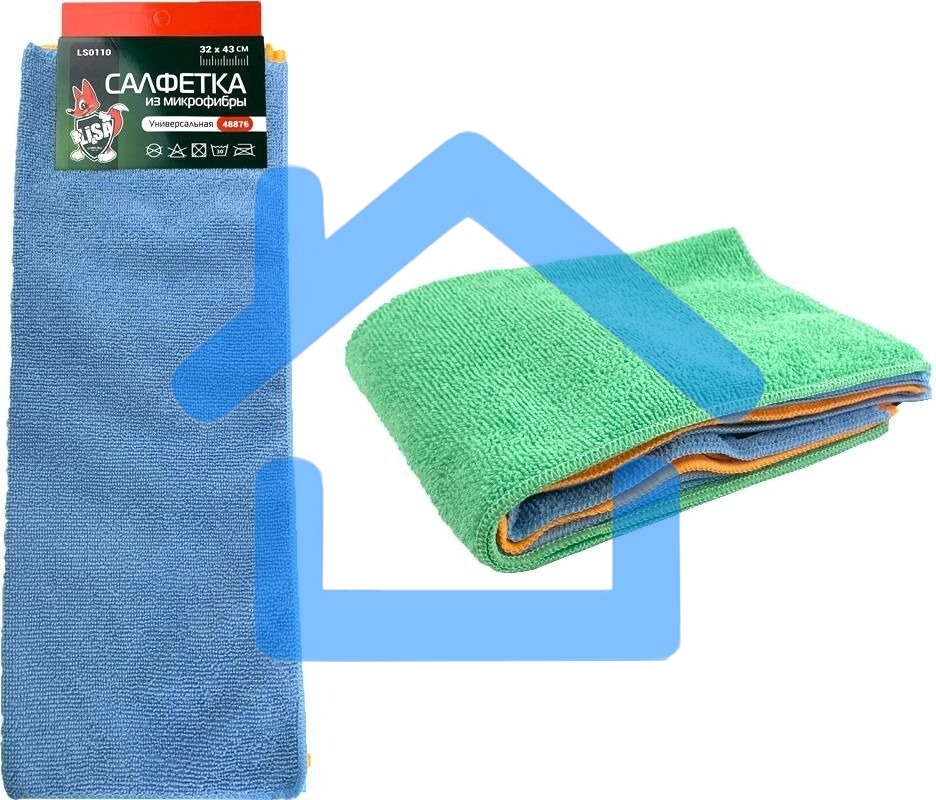 Салфетка LI-SA LS0110 из микрофибры в наборе (4шт-32х43см), плотность 200г/м2 48876