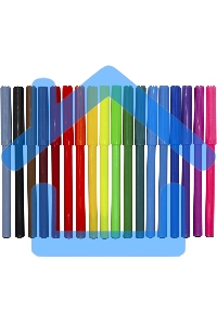 Фломастеры Silwerhof Веселые друзья 7.2мм 125мм, круглый корпус, вентилируемый колпачок, 18 цветов, пакет с европодвесом