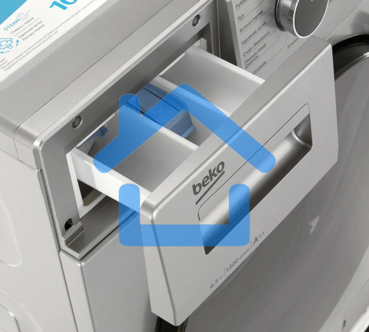 Стиральная машина Beko WSPE6H616S (7322610002) серебристый, загрузка фронтальная 6,5 кг, 1200 об/мин., класс: А++