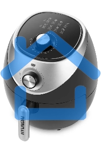 Аэрогриль Hyundai HYF-3456 1500Вт черный/серебристый