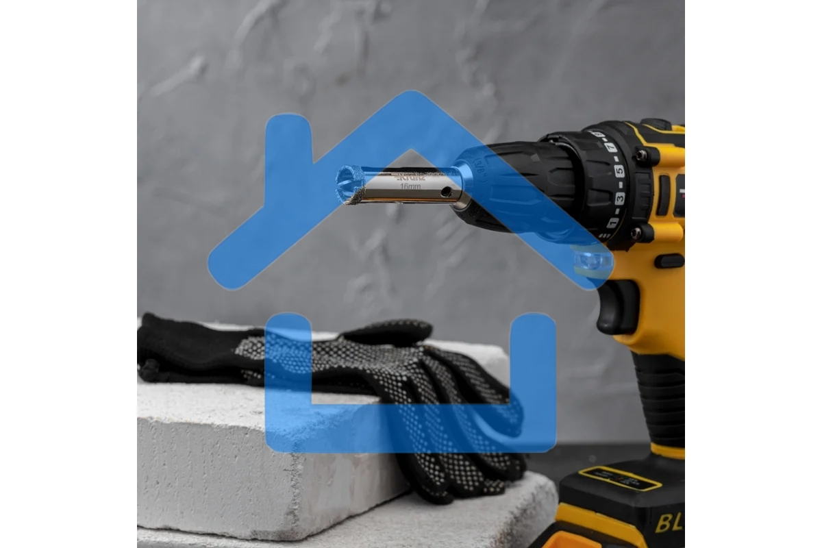 Коронка алмазная KRANZ 16 мм с центровочным сверлом