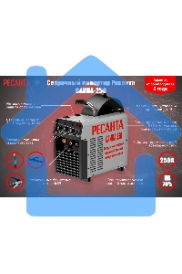 Сварочный аппарат Ресанта САИПА-250 инвертор ММА DC/MIG-MAG/FCAW 11.5кВт