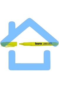 Текстовыделитель Buro Base, скошенный пишущий наконечник, 1-4мм, желтый, коробка