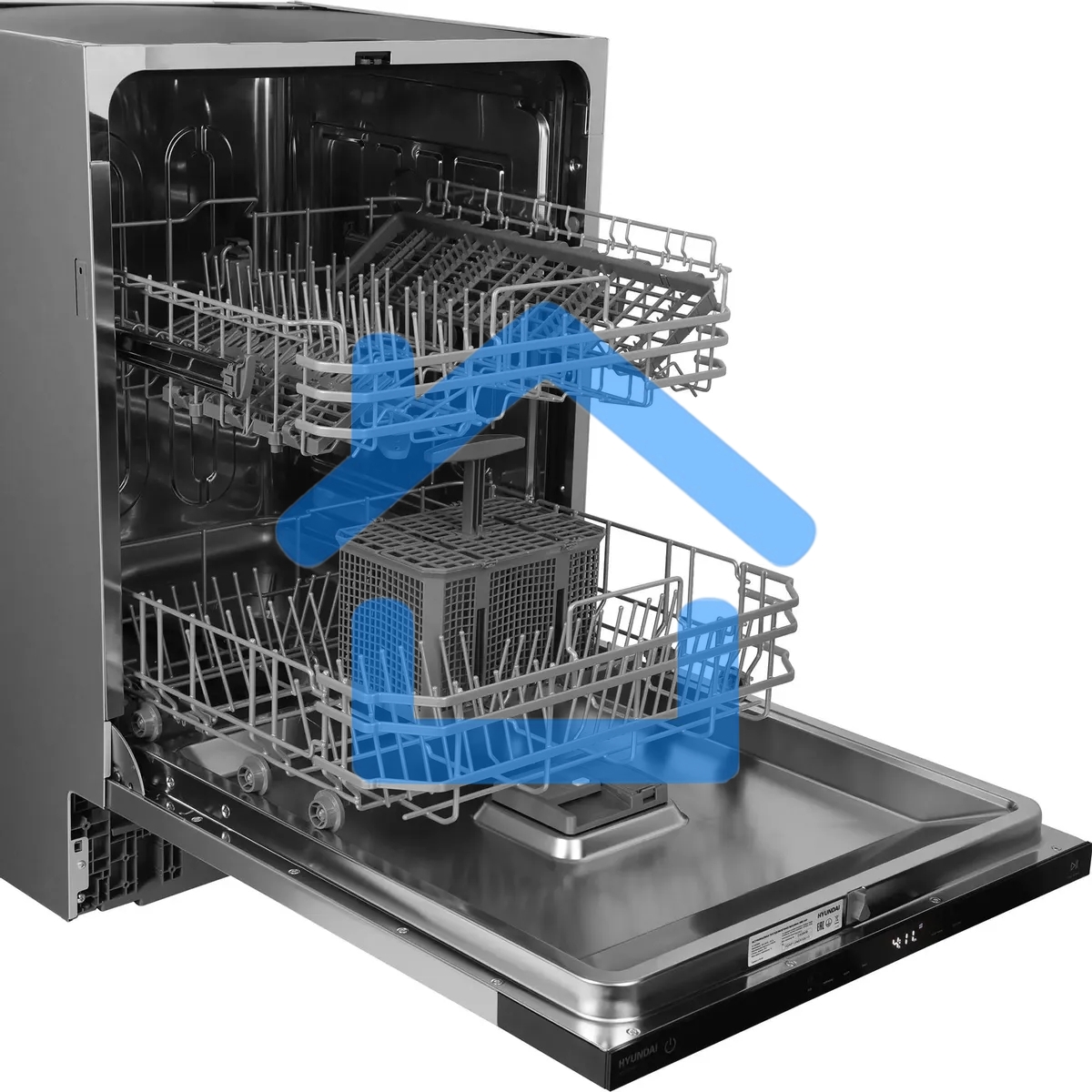 Встраиваемая посудомоечная машина Hyundai HBD 642, нержавеющая сталь, 59.8 см, 13 компл., 49 дБ, класс A++