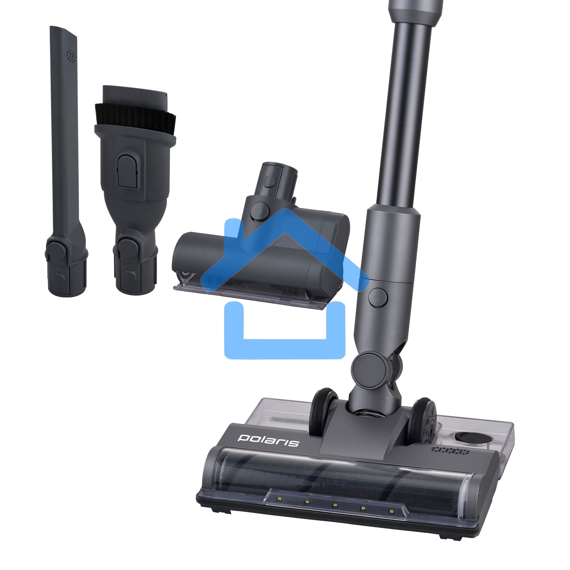 Пылесос вертикальный Polaris PVCS-4010 серый, влажная/сухая уборака, пылесборник 0.45 л., аккумулятор, 150 Вт, время работы 65 мин