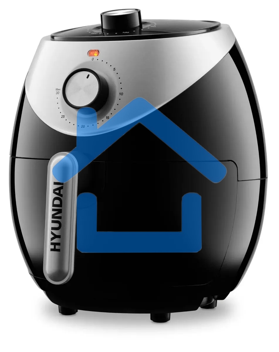 Аэрогриль Hyundai HYF-3456 1500Вт черный/серебристый