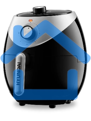 Аэрогриль Hyundai HYF-3456 1500Вт черный/серебристый