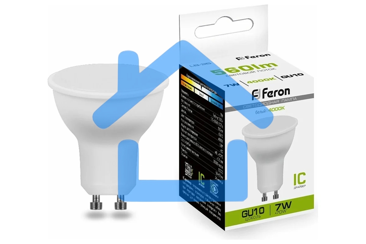 Лампа светодиодная FERON LB-26 (25290) 80LED 7W 230V GU10 4000K