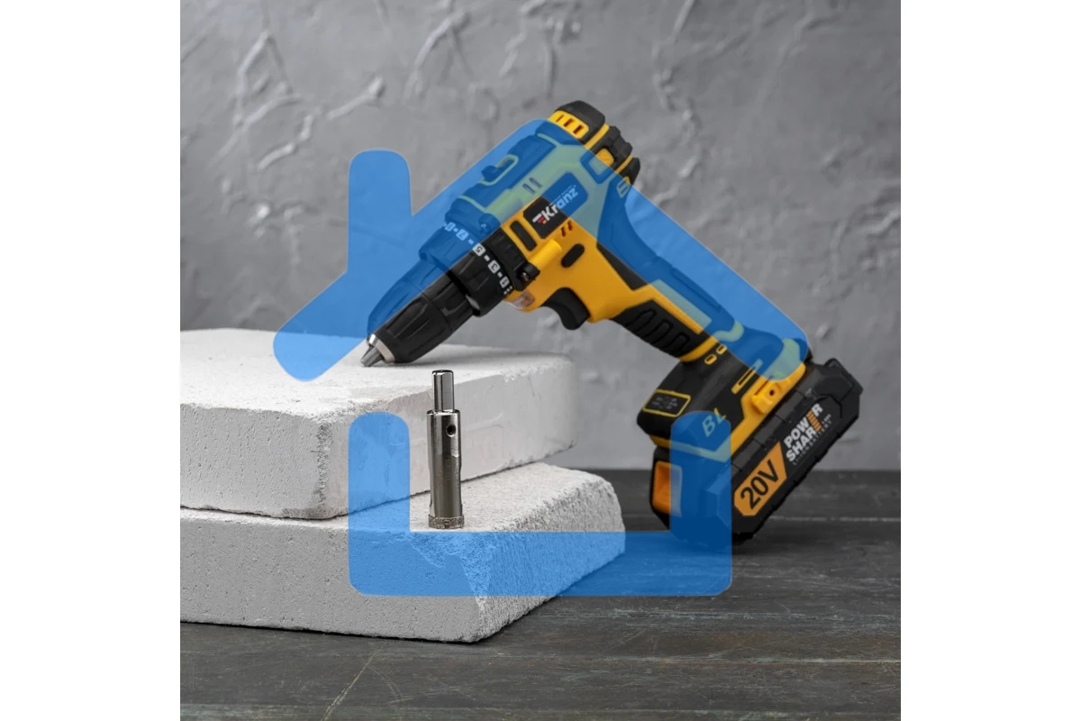 Коронка алмазная KRANZ 16 мм с центровочным сверлом