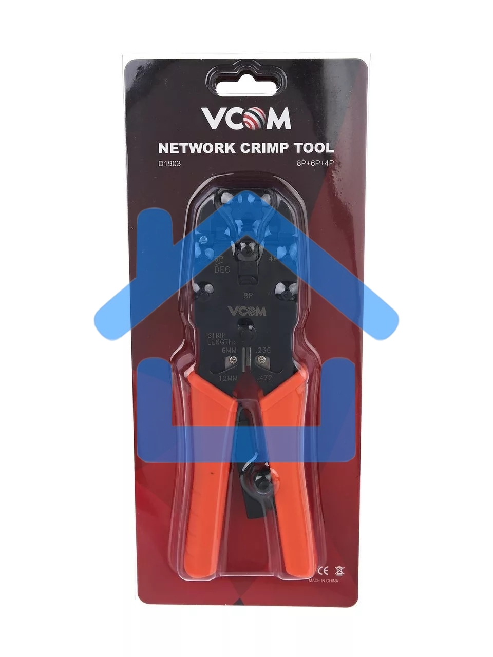 Монтажный инcтрумент VCOM D1903 Клещи обжимные 4P/6P/8P 