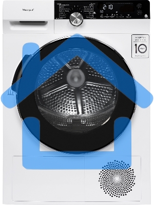 Сушильная машина Weissgauff WD 599 DC Inverter Heat Pump белый, 9 кг, сушка - тепловой насос, программ - 14, 59.5 x 84.5 x 64 см