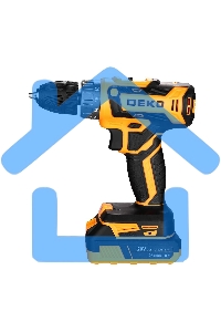 Дрель-шуруповерт Deko GCD20DU PRO, Аккумуляторная, 20В, 2 АКБ, Кейс + набор 63 инструмента для дома