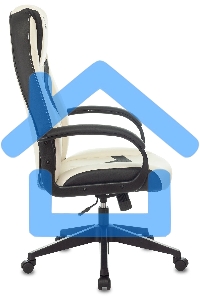 Кресло игровое Бюрократ Zombie 8 белый/черный, искусственная кожа, крестовина пластик