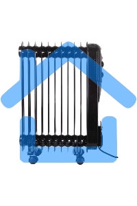 Обогреватель масляный Ресанта ОМПТ-12НЧ (11 секций) черный, 2500 Вт, 30 м2, термостат 67/3/15