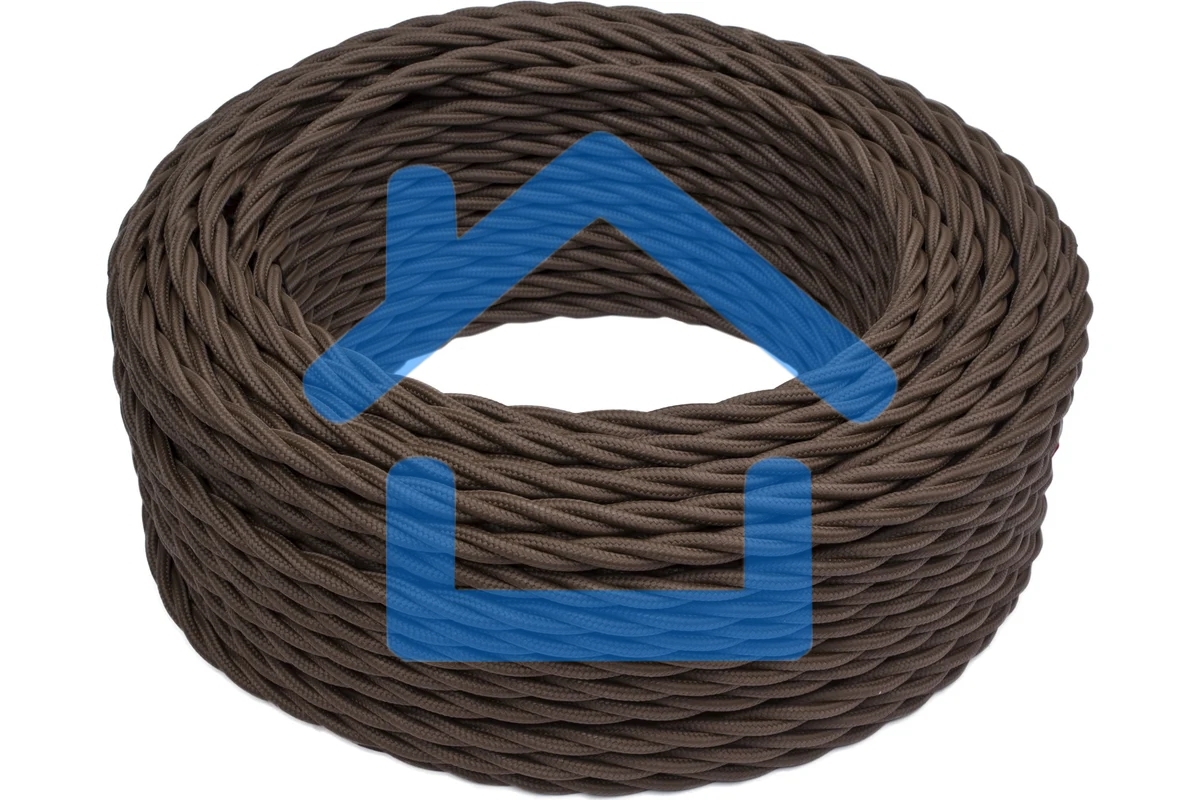 Провод ретро Bironi B1-434-72-50 3х1.5 матовый коричневый (уп. 50 м)