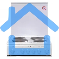 Плита электрическая De Luxe 5004.10э (кр)-001 белый, конфорок 4 шт, духовка 43 л, 50 см x 85 см x 50 см