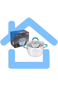 Кастрюля MALLONY BRAVO нержавеющая сталь, со стеклянной крышкой, 3,9 л, d-20