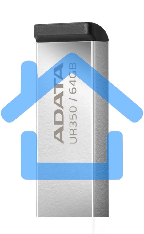 Флешка USB ADATA UR350 (UR350-128G-RSR/BK), 128 Gb, USB 3.2, R/W 100/15, серебристый /черный
