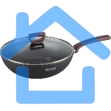 Сковорода ВОК (WOK) Rondell Fest RDA-1527 круглая 28см покрытие: Xylan Plus ручка несъемная (с крышкой) черный