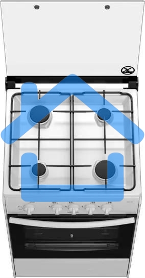Плита газовая Дарина 1A GM 441 002 W белый, конфорок 4 шт, духовка 50 л, 50 см x 85 см x 51 см