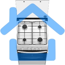 Плита газовая Дарина 1A GM 441 002 W белый, конфорок 4 шт, духовка 50 л, 50 см x 85 см x 51 см