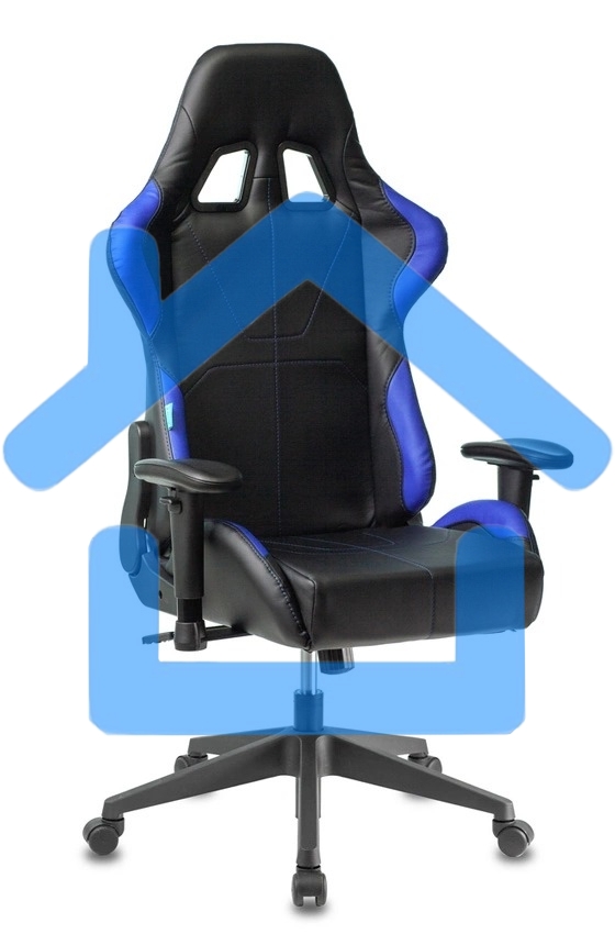 Кресло игровое Бюрократ VIKING 5 AERO BLUE черный/синий искусственная кожа