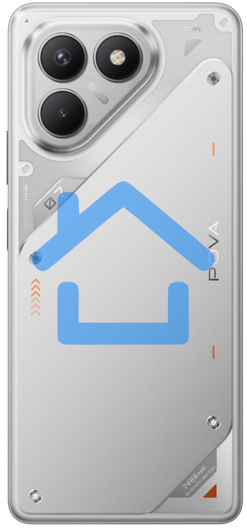 Смартфон Tecno POVA 7 Neo 8/256Gb, серебристый