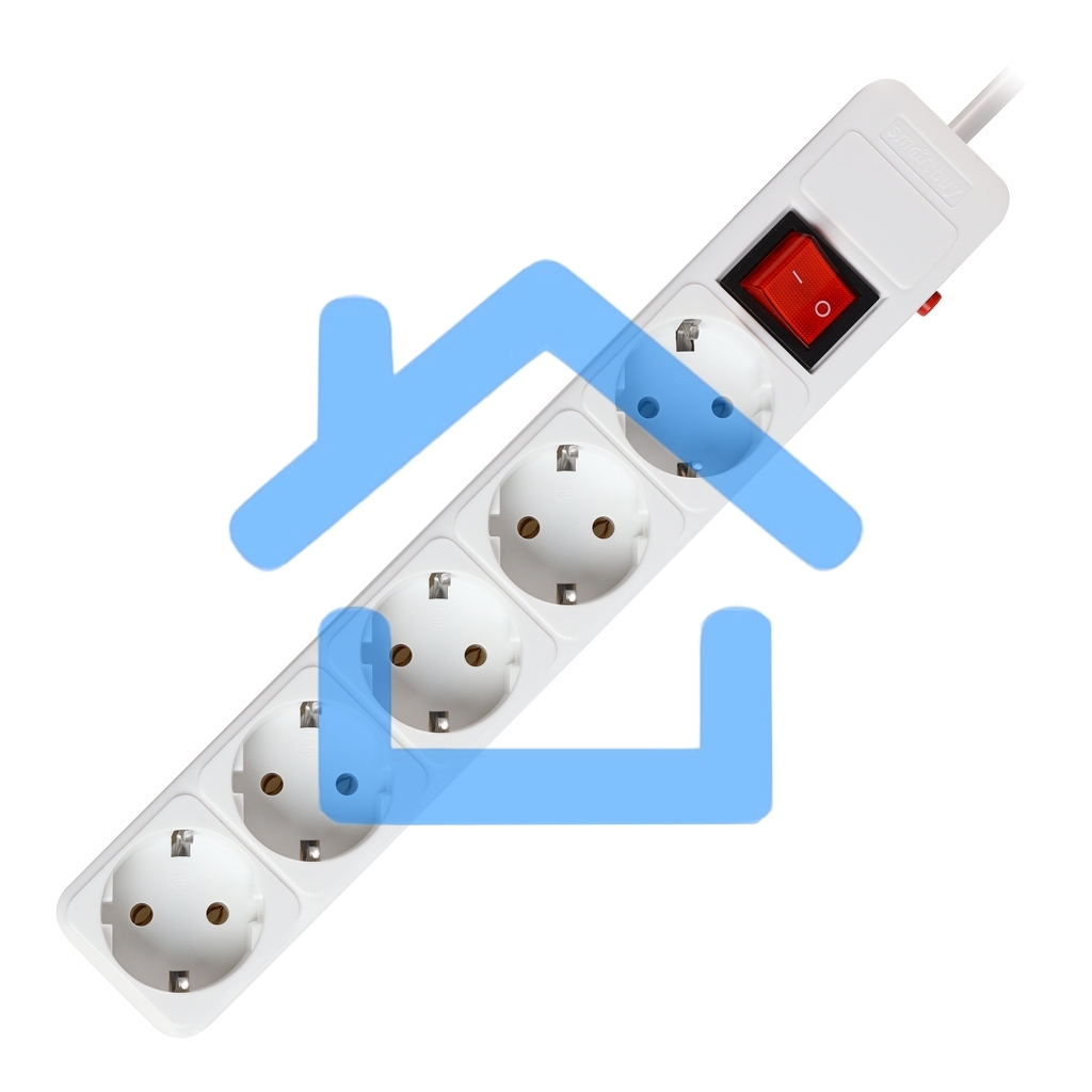 Сетевой фильтр SMARTBUY (SBSP-5-50-W) 5 гн х 5,0 м белый