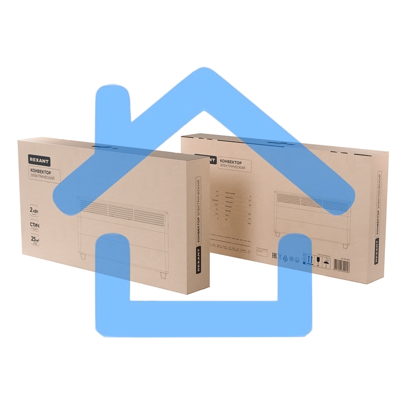 Конвектор Rexant 60-0120 белый, 2000 Вт, 25 м2, термостат