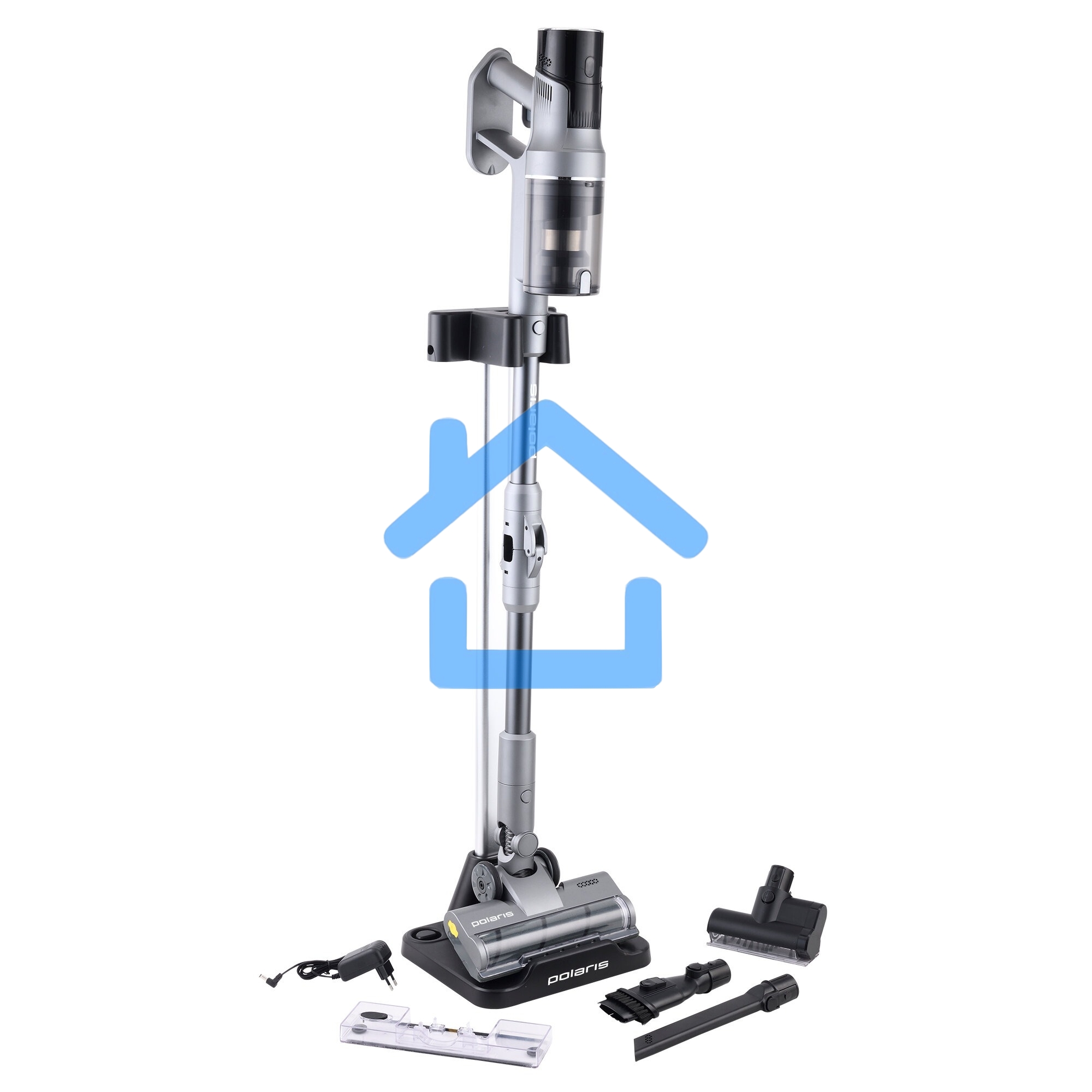 Пылесос вертикальный Polaris PVCS-4010 серый, влажная/сухая уборака, пылесборник 0.45 л., аккумулятор, 150 Вт, время работы 65 мин
