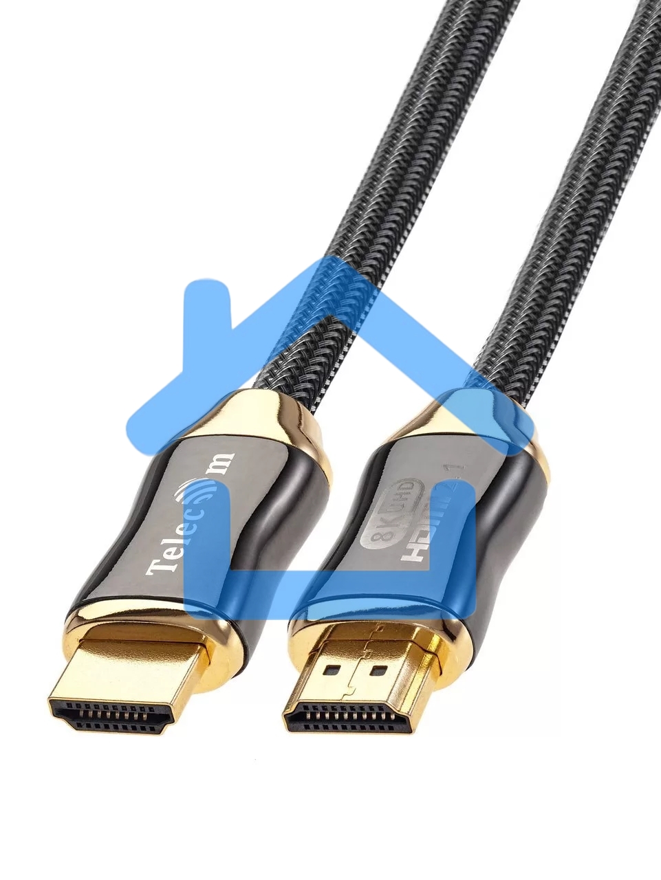 Кабель HDMI 19M/M,ver. 2.1, 8K@60 Hz 2m метал разъемы, нейлоновая оплетка Telecom <TCG300-2M>