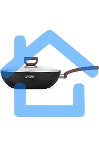 Сковорода ВОК (WOK) Rondell Fest RDA-1527 круглая 28см покрытие: Xylan Plus ручка несъемная (с крышкой) черный