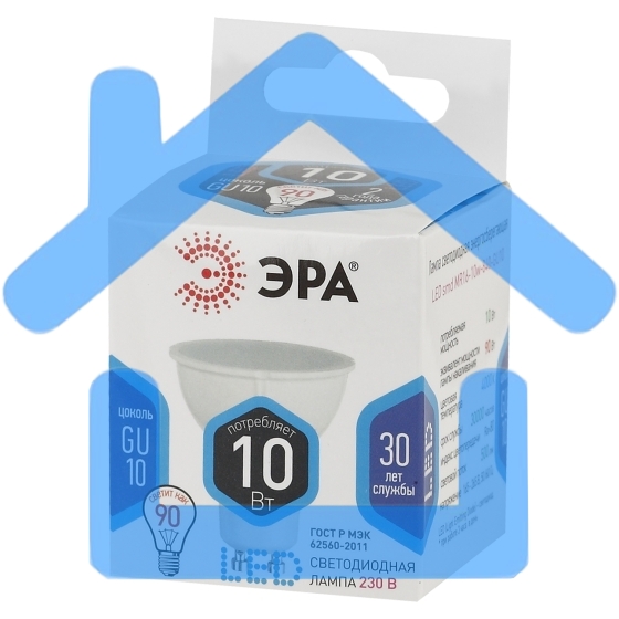Лампа светодиодная Эра Б0032998 STD LED MR16-10W-840-GU10 10 Вт софит нейтральный белый свет