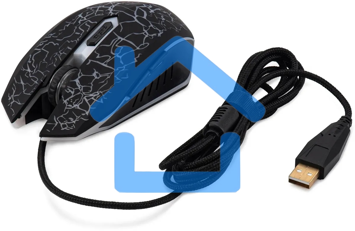 Мышь проводная Oklick 896G черный, 12800 dpi, USB, кнопки - 5