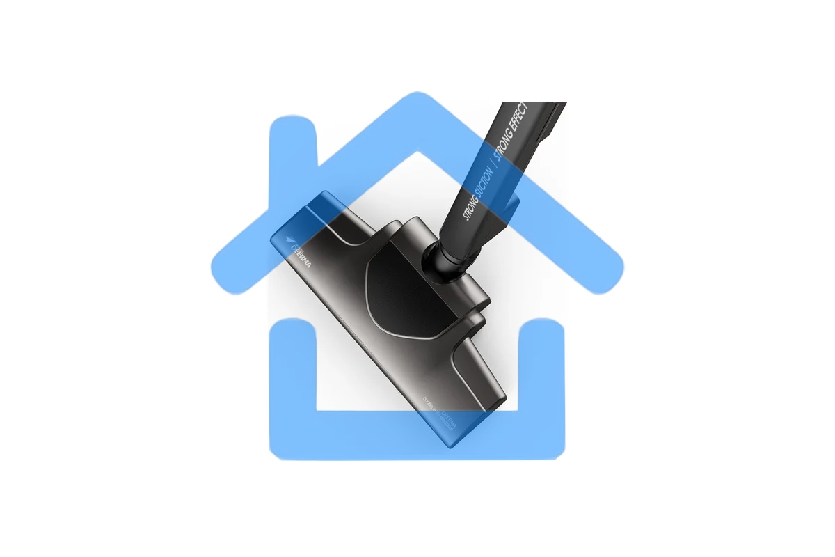 Пылесос вертикальный Deerma DX700S черный, питание от сети, 600 Вт, уборка сухая, пылесборник 0.8 л