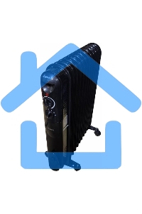 Обогреватель масляный Ресанта ОМПТ-12НЧ (11 секций) черный, 2500 Вт, 30 м2, термостат 67/3/15