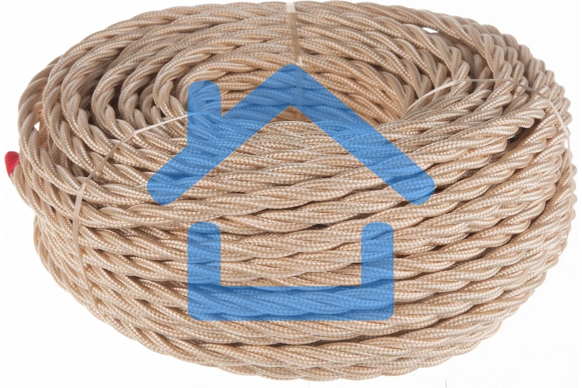 Провод ретро Bironi B1-435-719-50 3х2.5 матовый песочное золото (уп. 50 м)