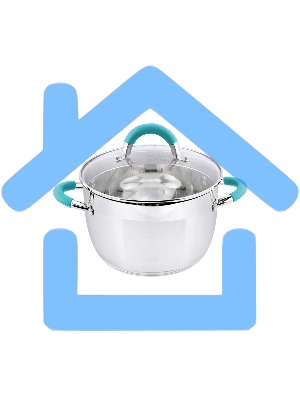 Кастрюля MALLONY BRAVO нержавеющая сталь, со стеклянной крышкой, 3,9 л, d-20