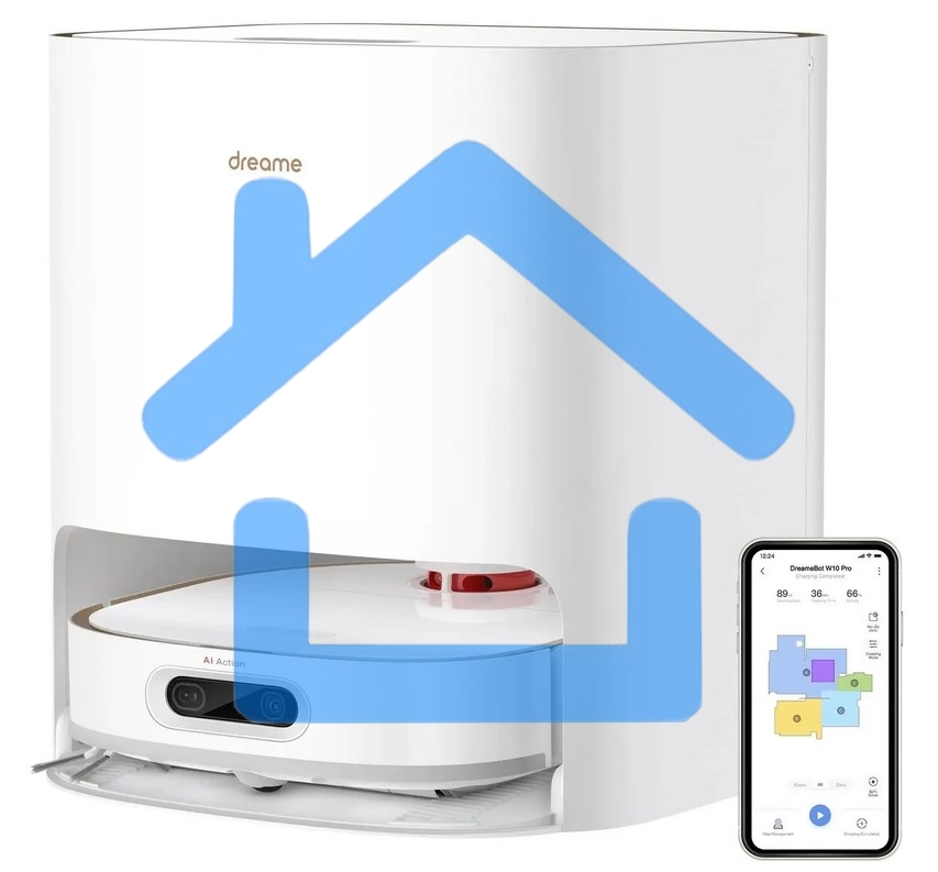 Робот-пылесос Dreame RLS6TAC W10 Pro белый, 55 Вт, 6400 мА·ч Li-Ion, уборка сухая/влажная, пылесборник контейнер 0.45 л