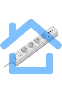 Удлинитель с сетевым фильтром Defender DFS 143, белый, 4розетки, USB+TypeC, 3 м.