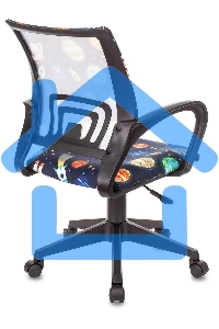 Кресло детское Бюрократ BUROKIDS 1 черный космонавт крестовина пластик