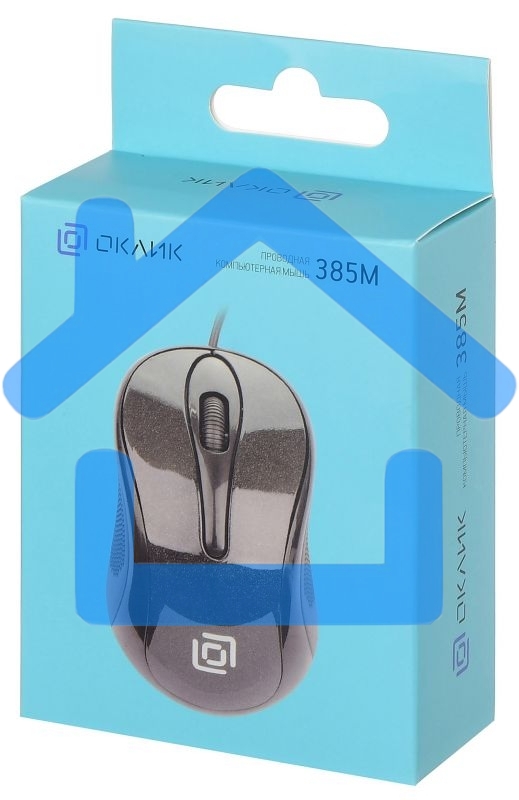 Мышь проводная Oklick 385M черный, 1000 dpi, USB, кнопки - 3