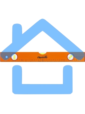 Уровень алюминиевый, 400 мм, 3 глазка, желтый, линейка Sparta